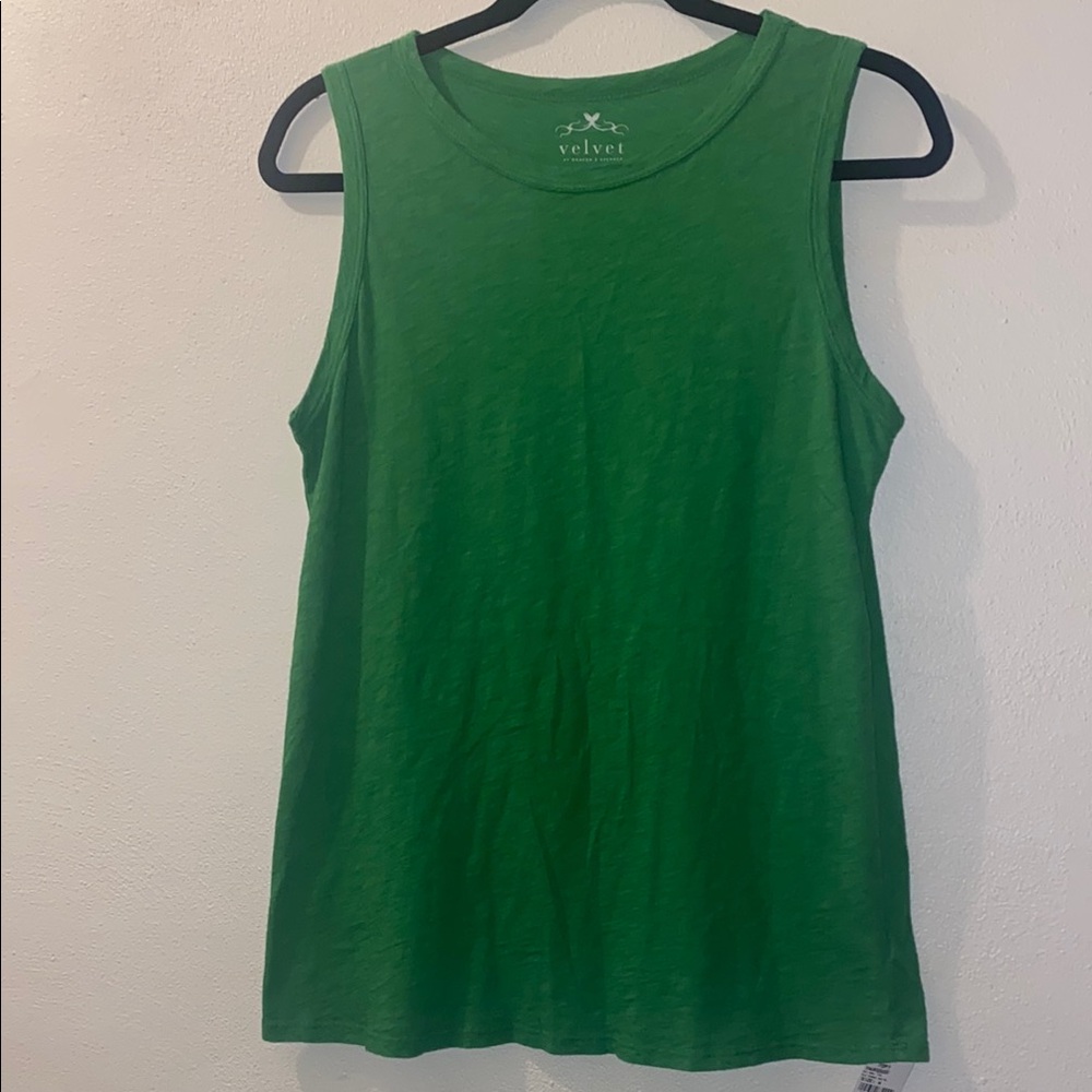 Velvet Green Tank Top